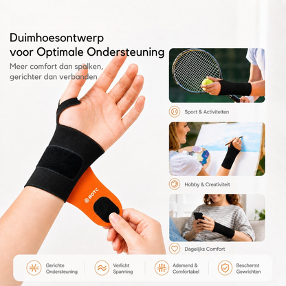 Polswrap™ | Verlicht polspijn direct en voorkom overbelasting bij elke activiteit 1+1 GRATIS