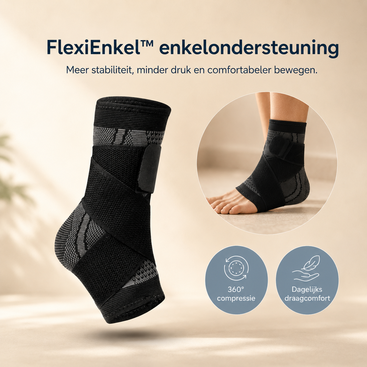 FlexiEnkel™ | Loop weer zonder pijn – ervaar directe stabiliteit bij elke stap. 1+1 GRATIS