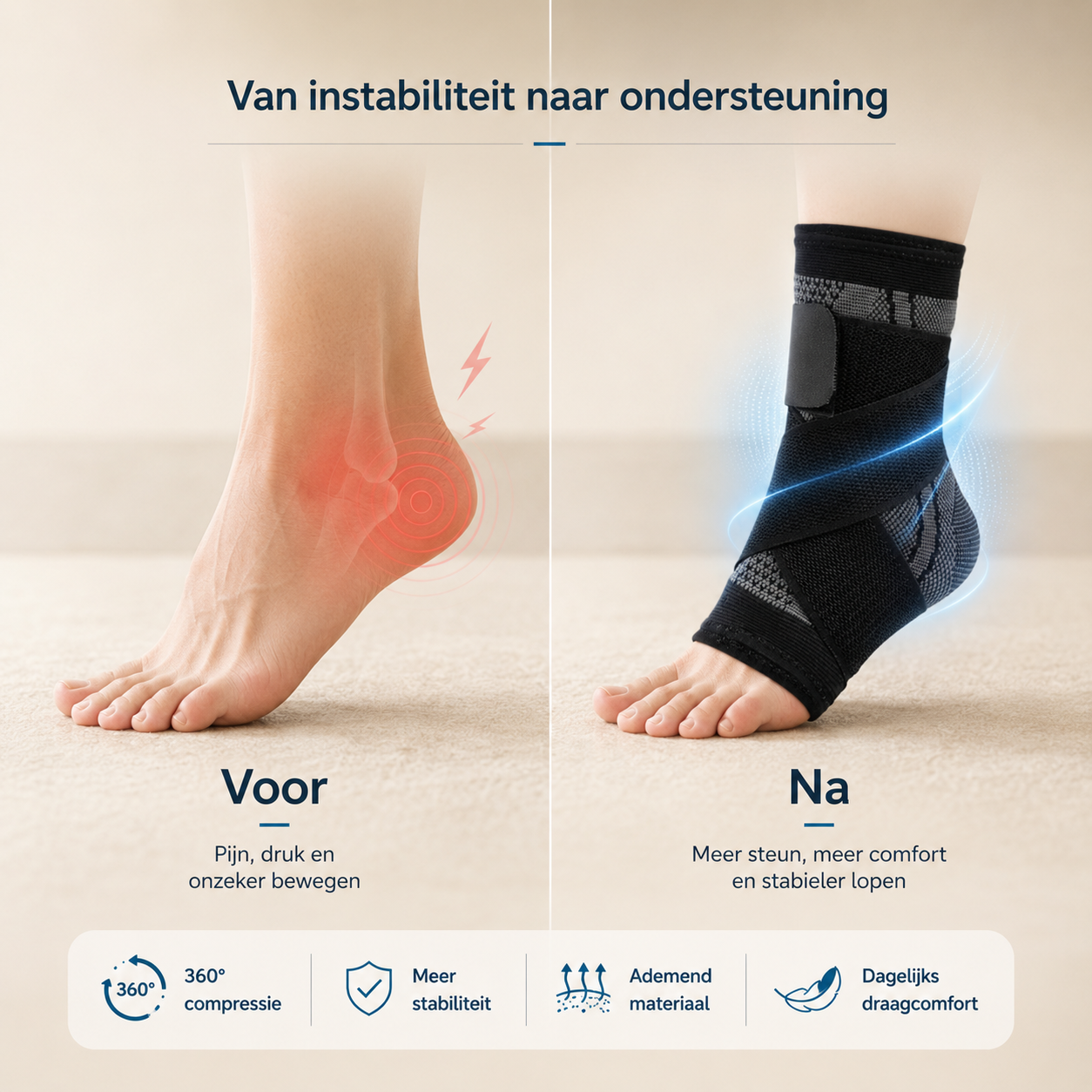 FlexiEnkel™ | Loop weer zonder pijn – ervaar directe stabiliteit bij elke stap. 1+1 GRATIS