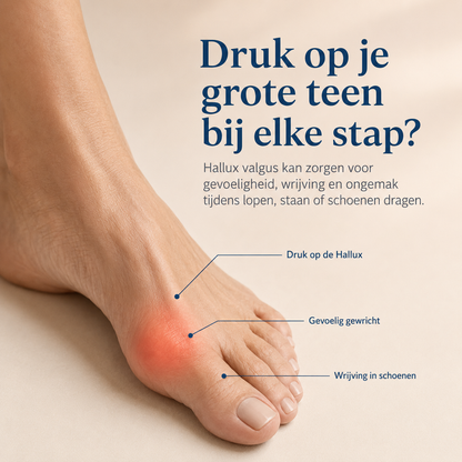 HalluFix™ | Loop weer zonder pijnlijke druk op je grote teen! | Nu met 50% Korting!
