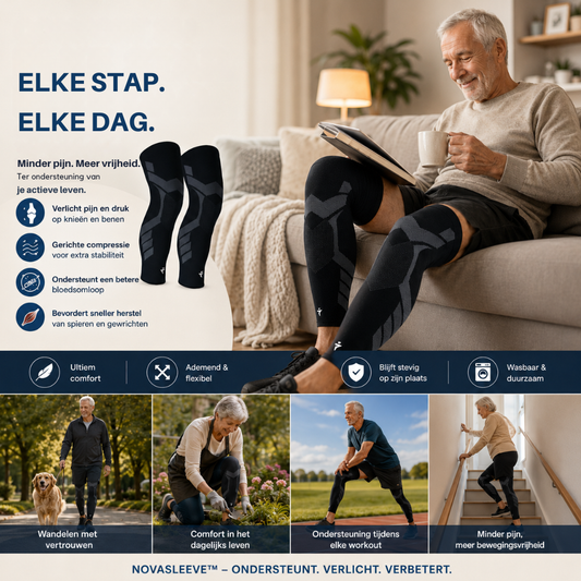 Novasleeve™ | Direct pijnverlichting en meer steun voor pijnlijke knieën en benen! 1+1 GRATIS !