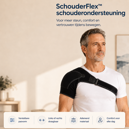 SchouderFlex™ | Comfortabele Schouderondersteuning voor Minder Pijn en Meer Bewegingsvrijheid! | 1+1 GRATIS!