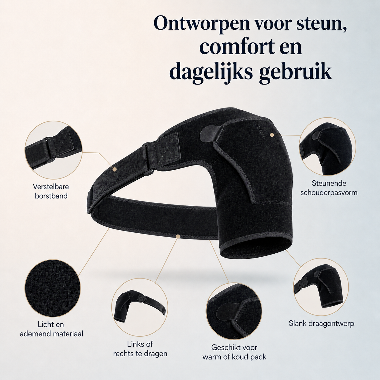 SchouderFlex™ | Comfortabele Schouderondersteuning voor Minder Pijn en Meer Bewegingsvrijheid! | 1+1 GRATIS!
