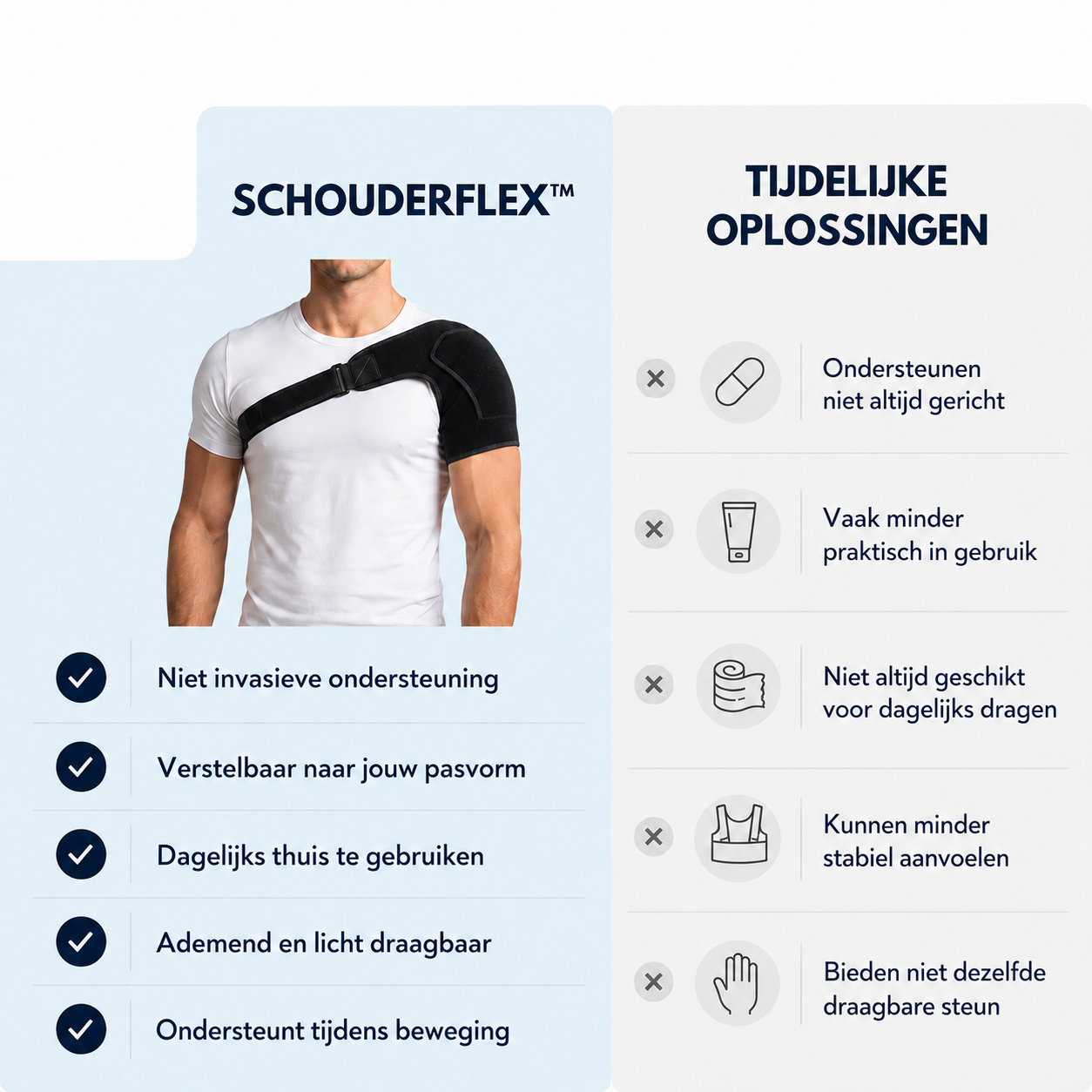 SchouderFlex™ | Comfortabele Schouderondersteuning voor Minder Pijn en Meer Bewegingsvrijheid! | 1+1 GRATIS!