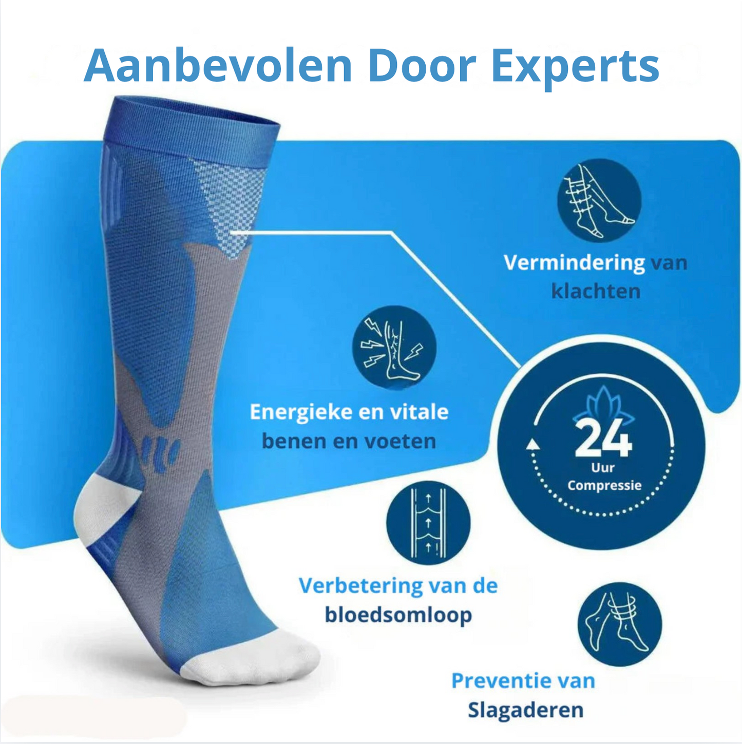 Velaro™ Compressiesokken – Voel Direct Lichtere en Pijnvrije Benen! 1+1 GRATIS